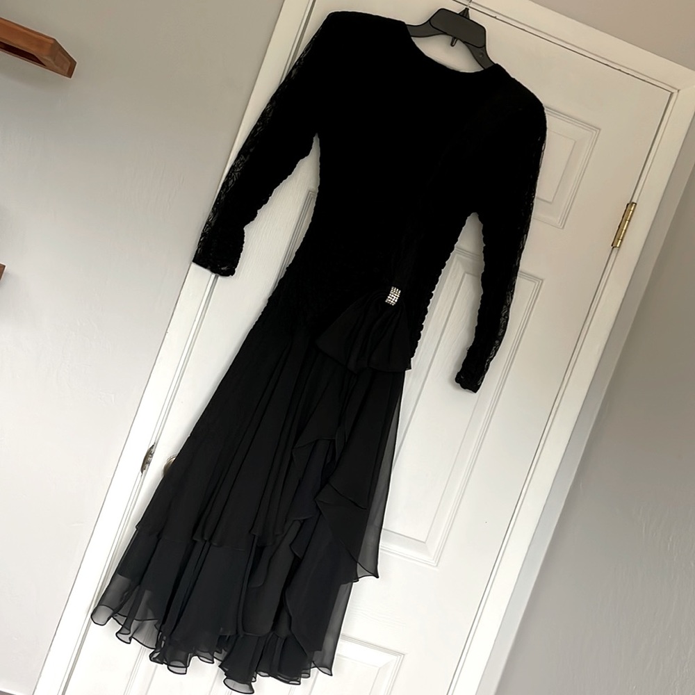 Vintage Karen Okada for Climax David Howard black cocktail dress, size 11/12